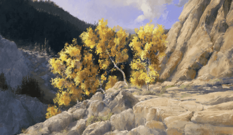 A tree on the foothill of a mountain