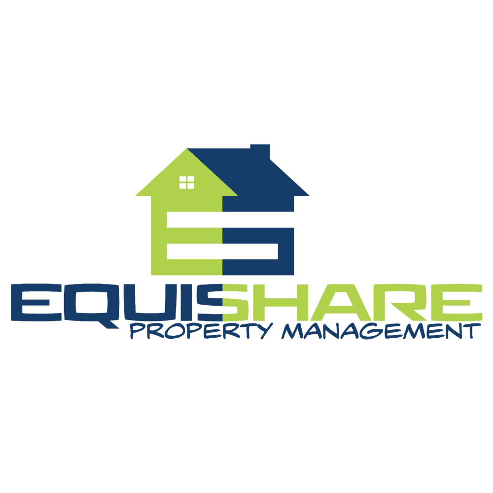 Logo of equishare property management featuring a stylized house design.